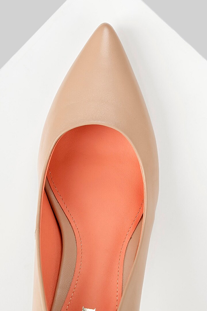 Nude Genuine Leather Pump Heels by Oroh at Pernia's Pop Up Shop