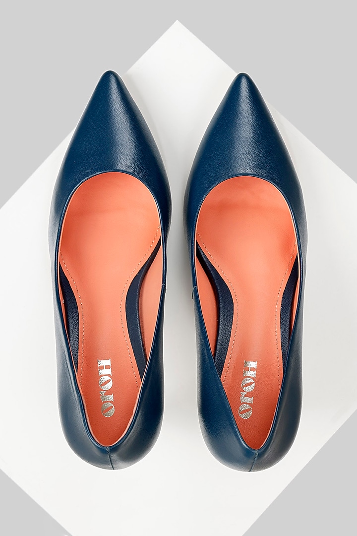 Blue Genuine Leather Pump Heels by Oroh at Pernia's Pop Up Shop