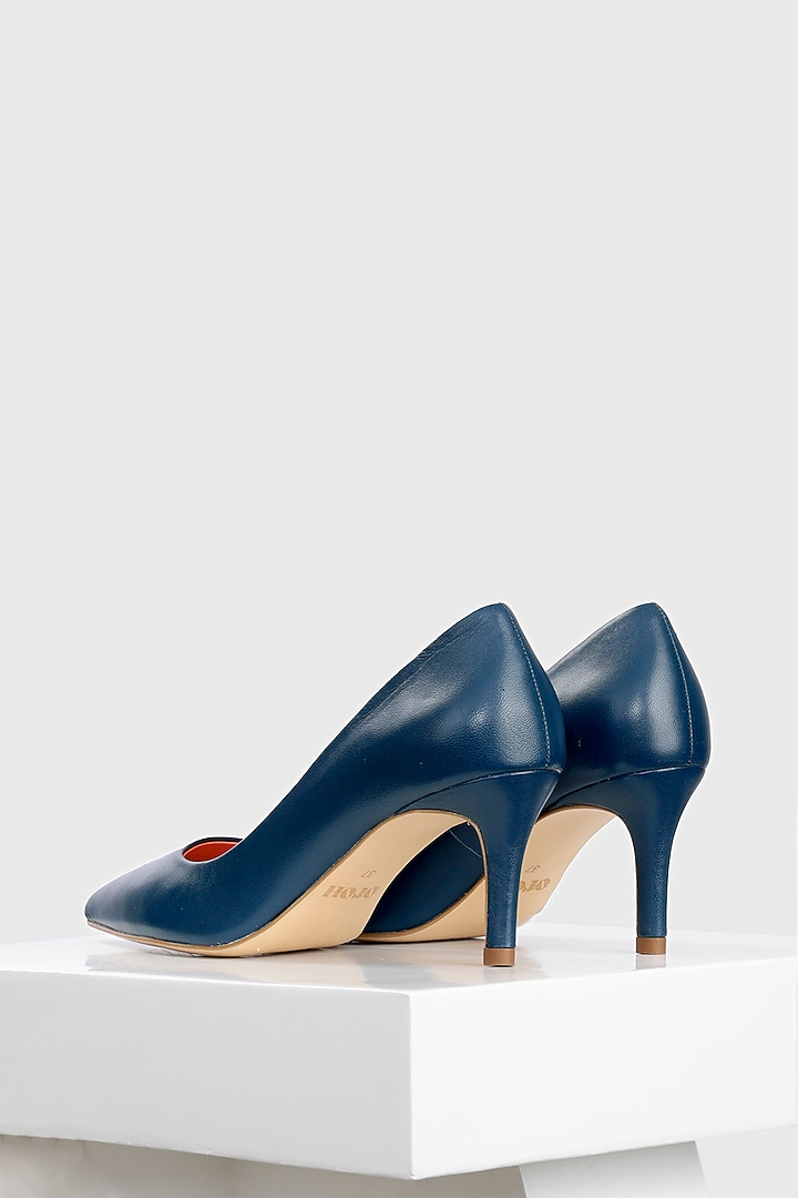 Blue Genuine Leather Pump Heels by Oroh at Pernia's Pop Up Shop