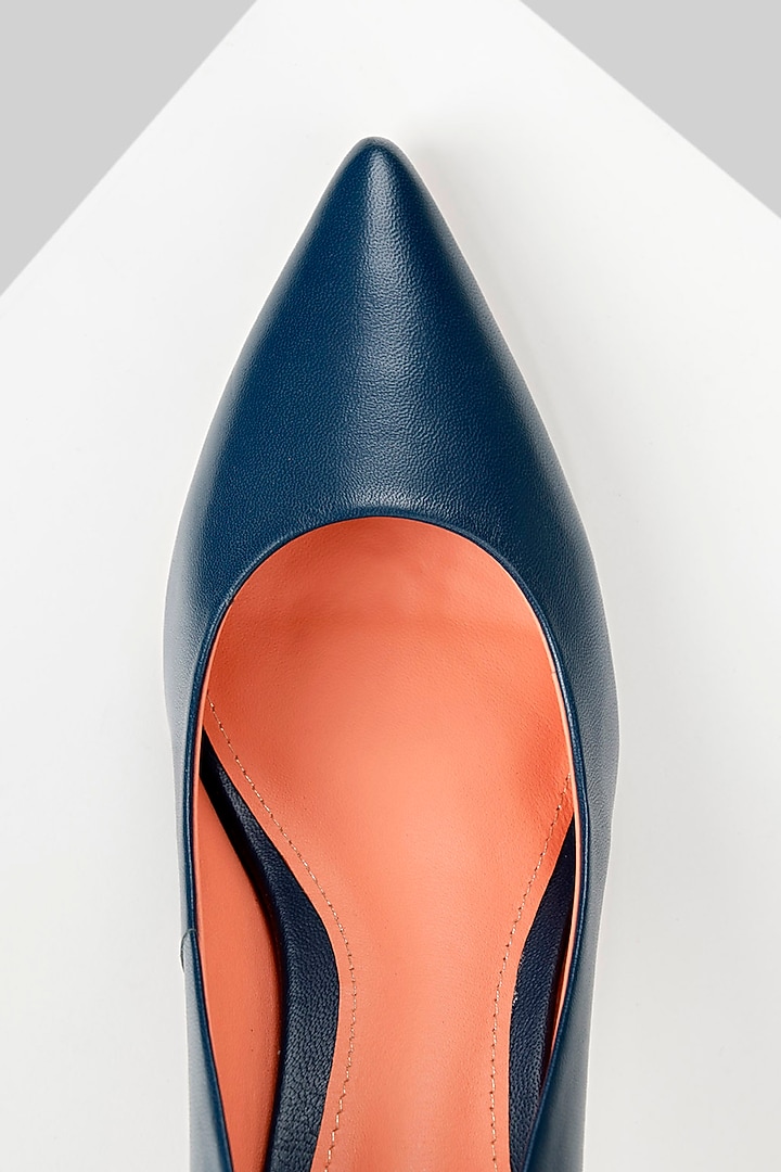 Blue Genuine Leather Pump Heels by Oroh at Pernia's Pop Up Shop