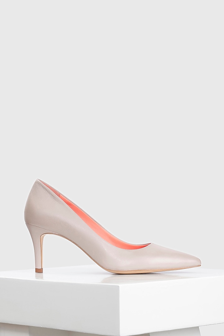 Grey Genuine Leather Pump Heels by Oroh at Pernia's Pop Up Shop