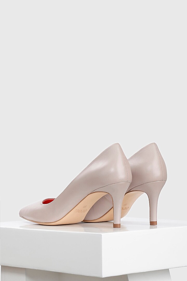 Grey Genuine Leather Pump Heels by Oroh at Pernia's Pop Up Shop
