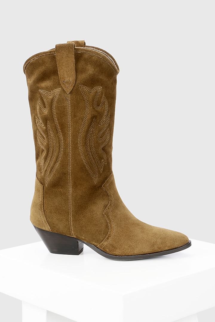 Tan Genuine Leather Boots by Oroh at Pernia's Pop Up Shop