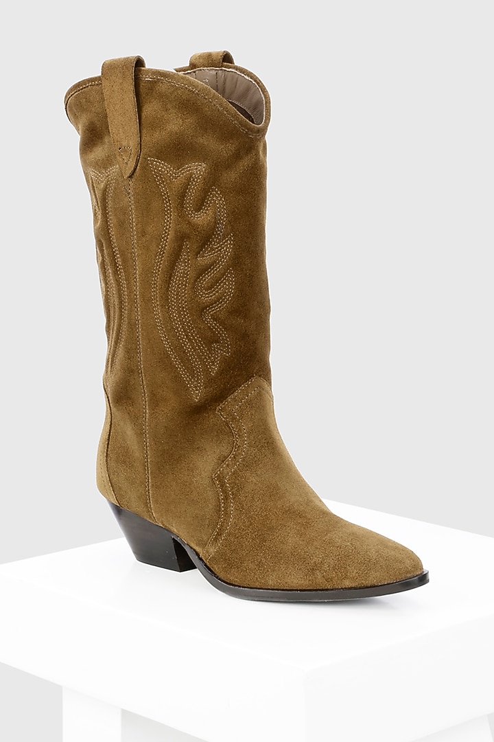 Tan Genuine Leather Boots by Oroh at Pernia's Pop Up Shop