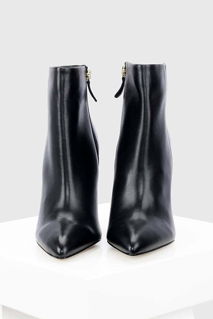 Black Genuine Leather Ankle Boots by Oroh at Pernia's Pop Up Shop
