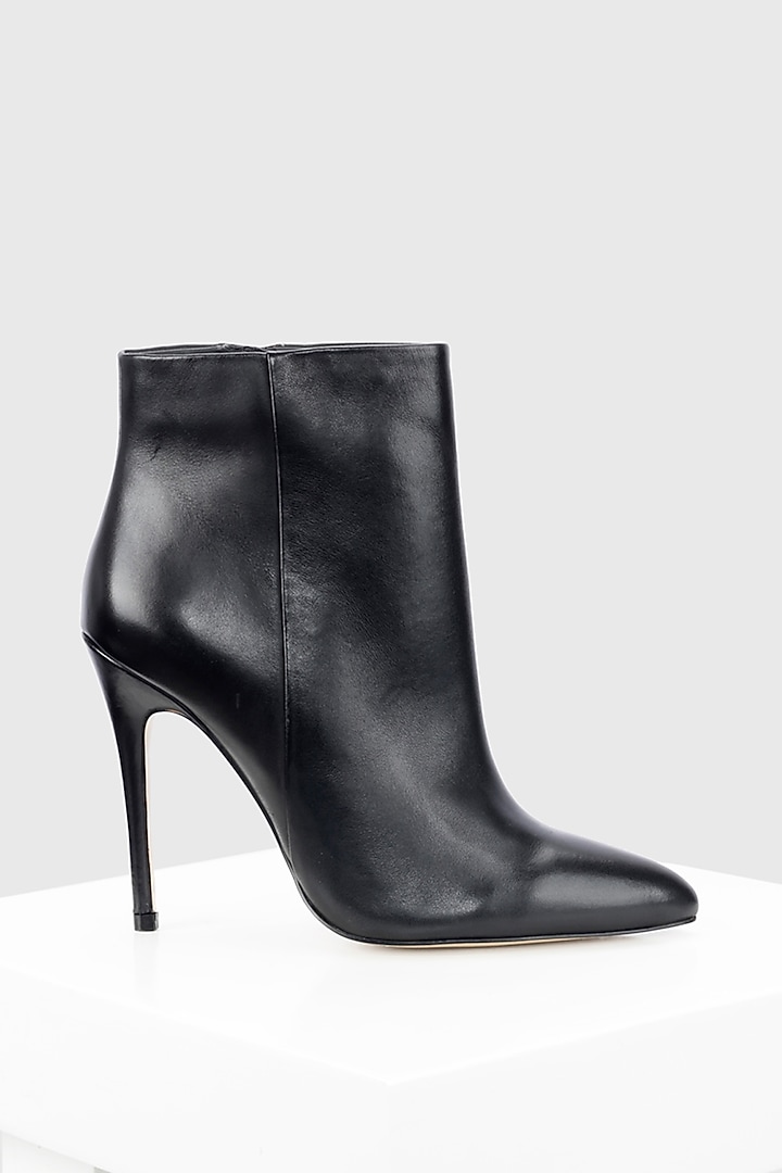 Black Genuine Leather Ankle Boots by Oroh at Pernia's Pop Up Shop