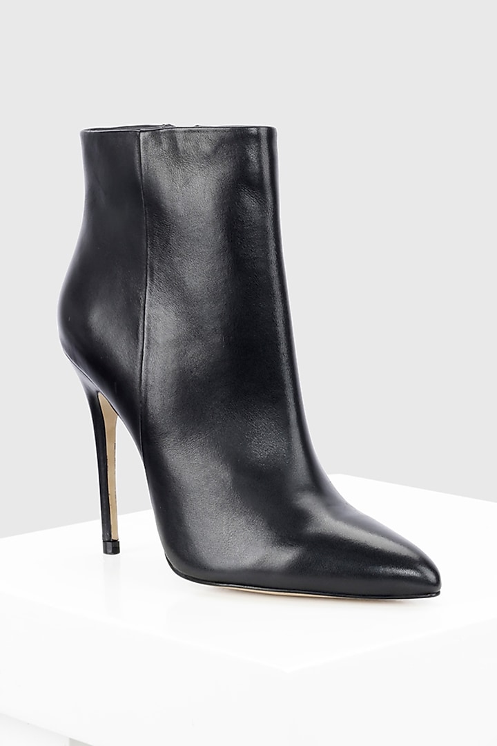 Black Genuine Leather Ankle Boots by Oroh at Pernia's Pop Up Shop