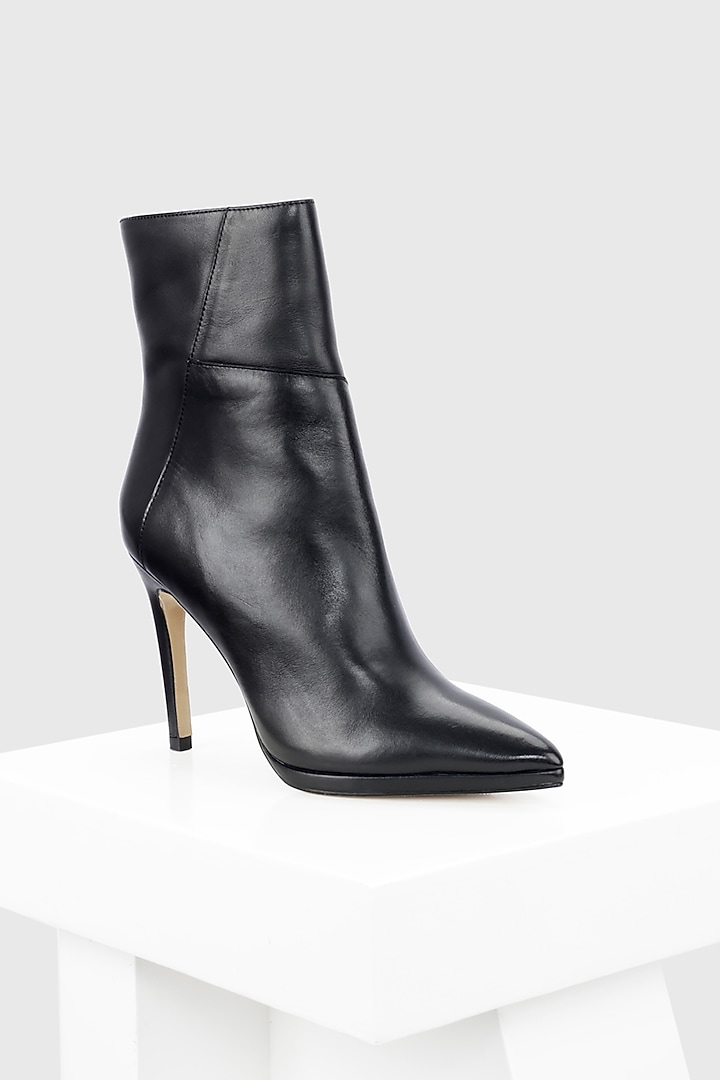 Black Genuine Leather Ankle Boots by Oroh at Pernia's Pop Up Shop
