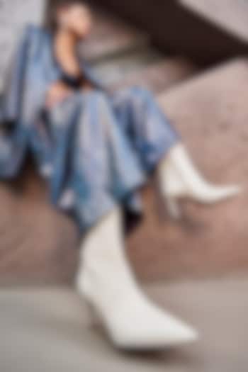 White Genuine Leather Ankle Boots by Oroh at Pernia's Pop Up Shop