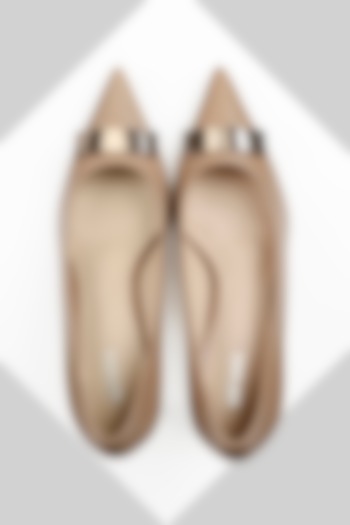Nude Genuine Leather Pump Heels by Oroh at Pernia's Pop Up Shop