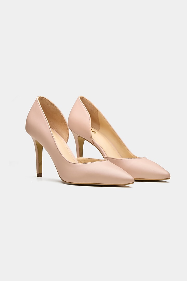 Nude Genuine Leather Pump Heels by Oroh at Pernia's Pop Up Shop