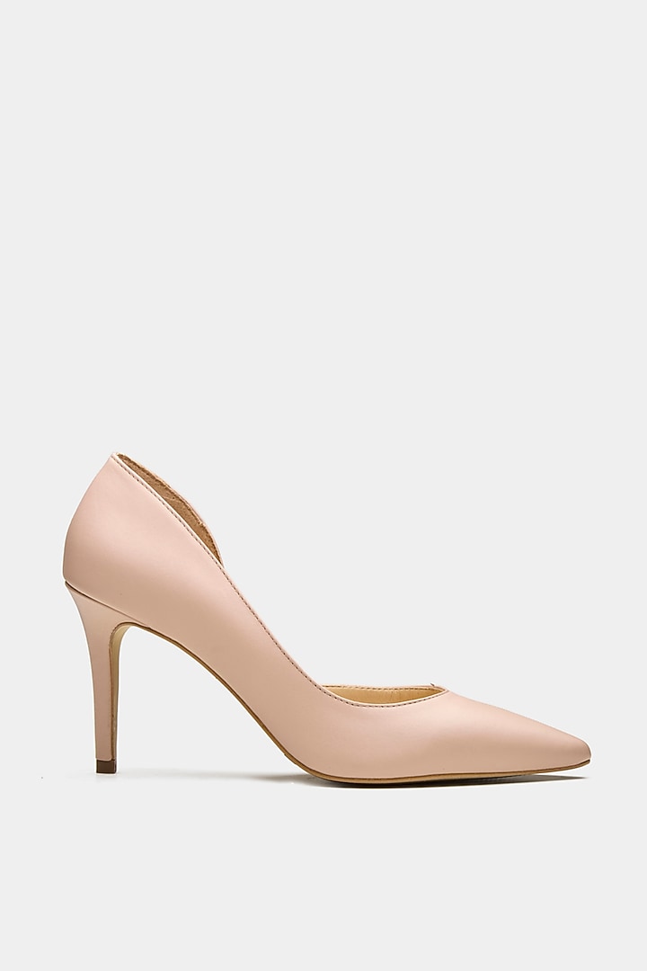 Nude Genuine Leather Pump Heels by Oroh at Pernia's Pop Up Shop