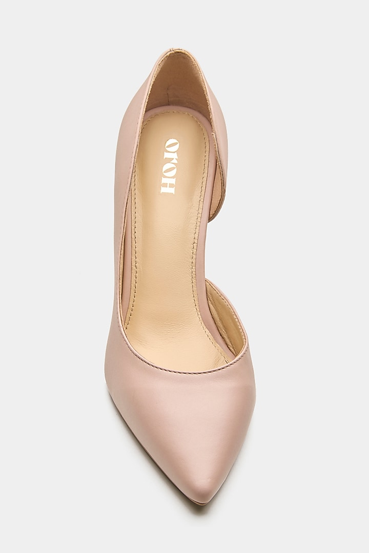 Nude Genuine Leather Pump Heels by Oroh at Pernia's Pop Up Shop