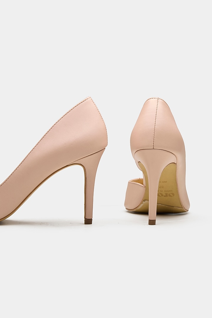 Nude Genuine Leather Pump Heels by Oroh at Pernia's Pop Up Shop