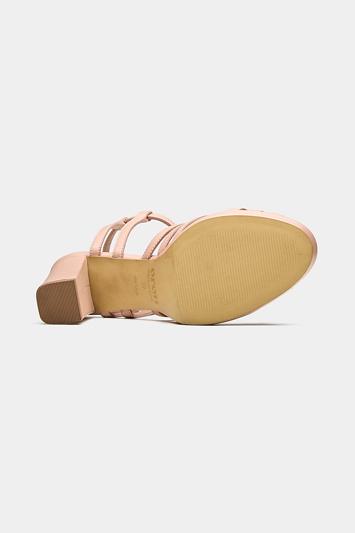 Pink Genuine Leather Platform Heels by Oroh at Pernia's Pop Up Shop