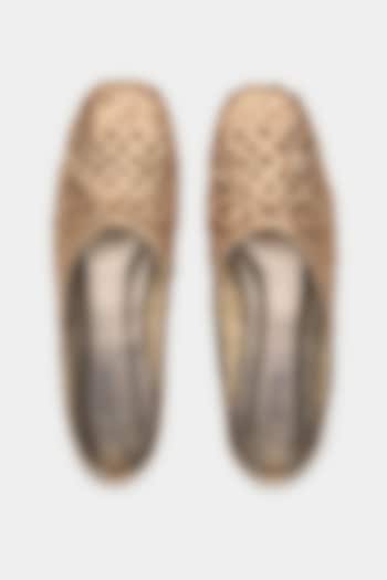 Bronze Genuine Leather Hand-Woven Ballerina Flats by Oroh at Pernia's Pop Up Shop