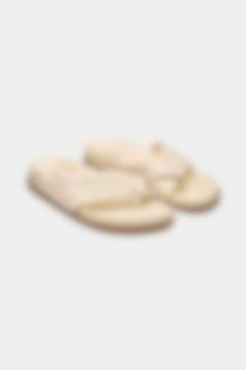 White Genuine Leather Flats by Oroh at Pernia's Pop Up Shop