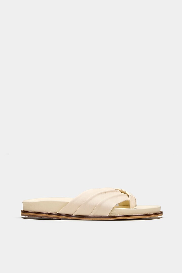 White Genuine Leather Flats by Oroh at Pernia's Pop Up Shop