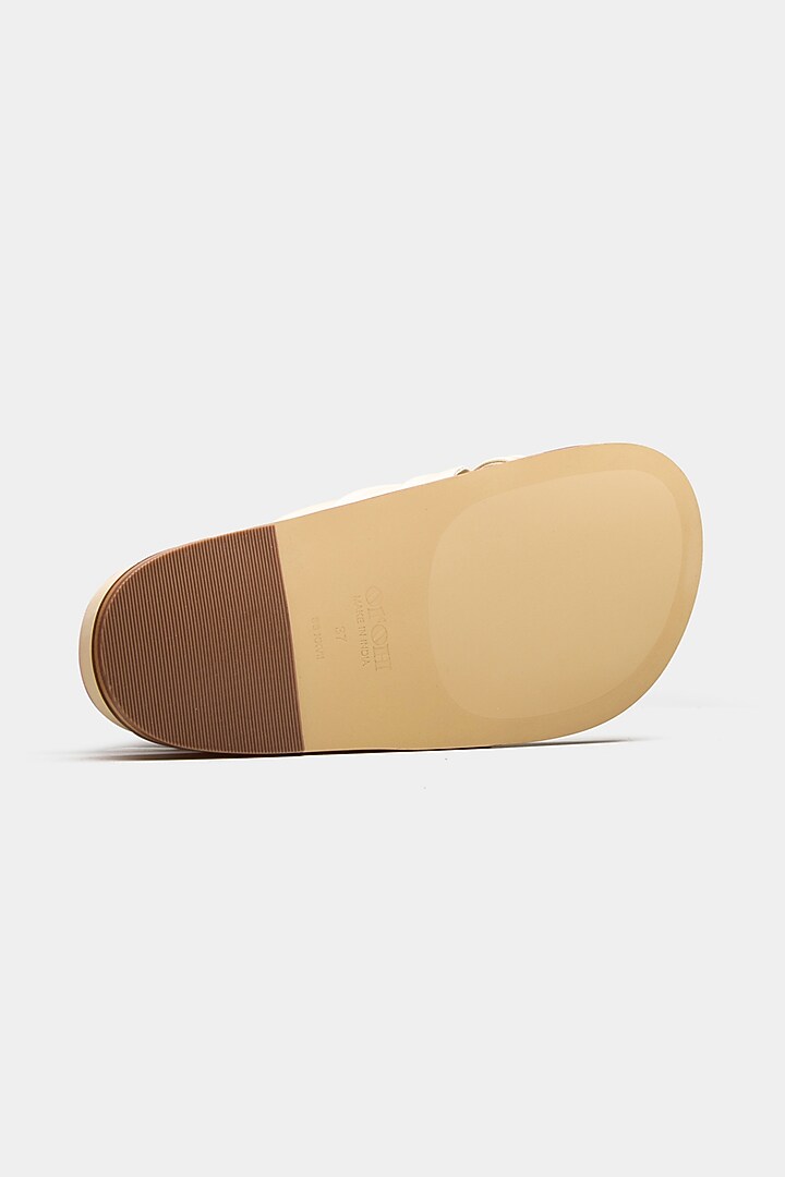 White Genuine Leather Flats by Oroh at Pernia's Pop Up Shop