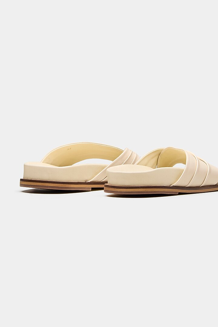 White Genuine Leather Flats by Oroh at Pernia's Pop Up Shop
