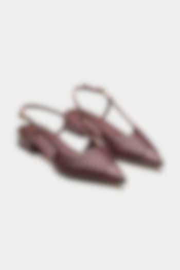 Maroon Genuine Leather Pump Heels by Oroh at Pernia's Pop Up Shop