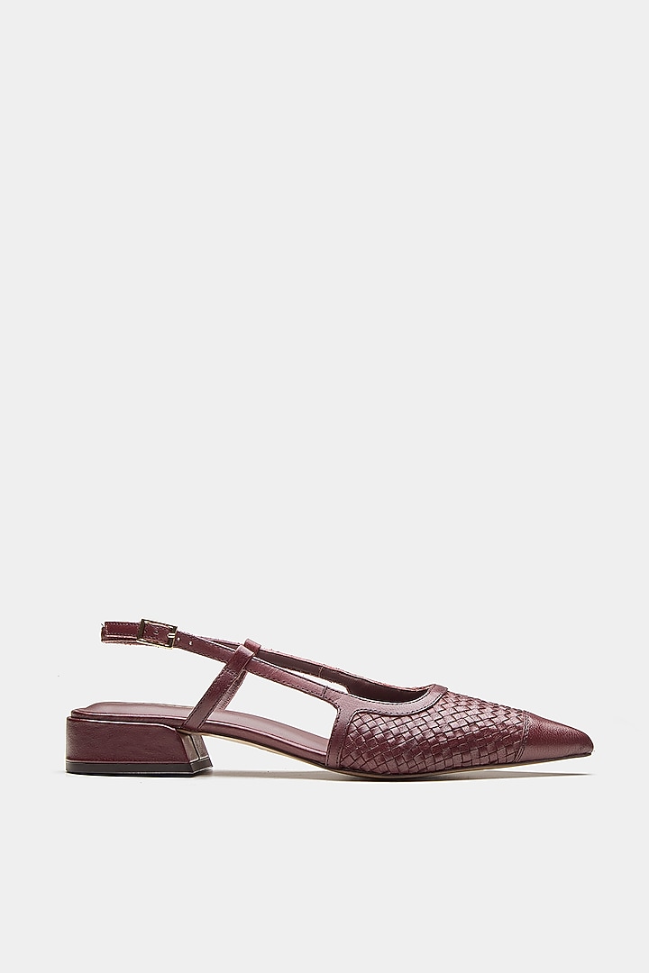 Maroon Genuine Leather Pump Heels by Oroh at Pernia's Pop Up Shop