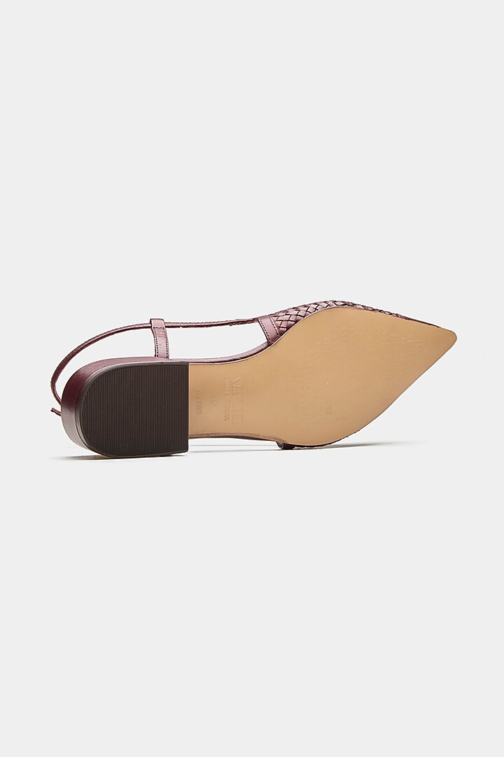 Maroon Genuine Leather Pump Heels by Oroh at Pernia's Pop Up Shop