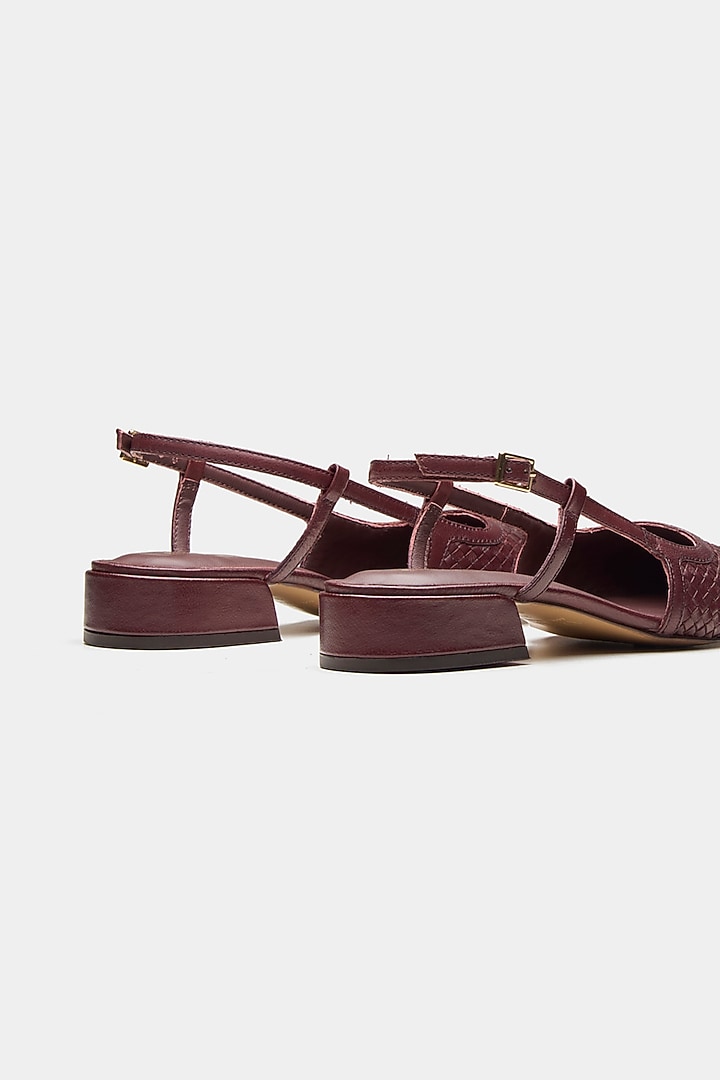 Maroon Genuine Leather Pump Heels by Oroh at Pernia's Pop Up Shop