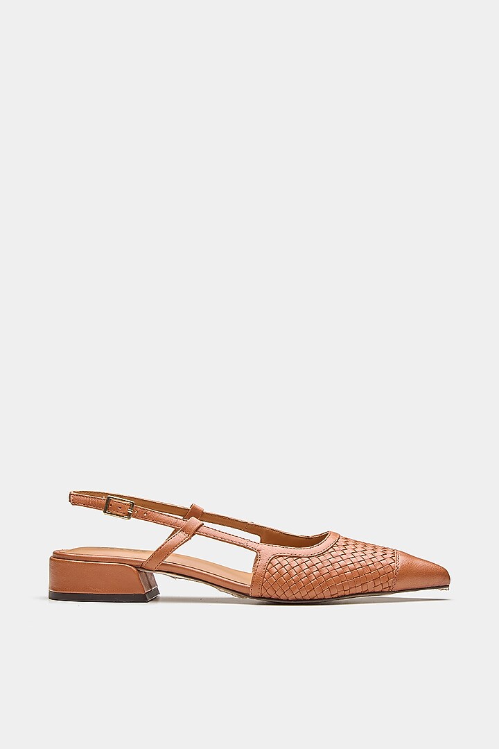 Tan Genuine Leather Pump Heels by Oroh at Pernia's Pop Up Shop