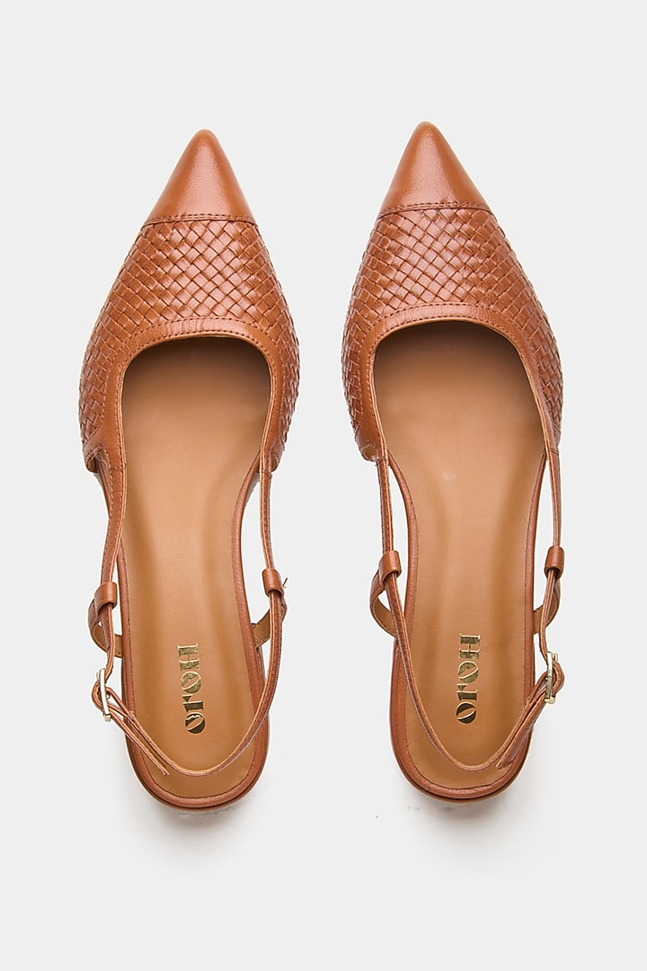 Tan Genuine Leather Pump Heels by Oroh at Pernia's Pop Up Shop