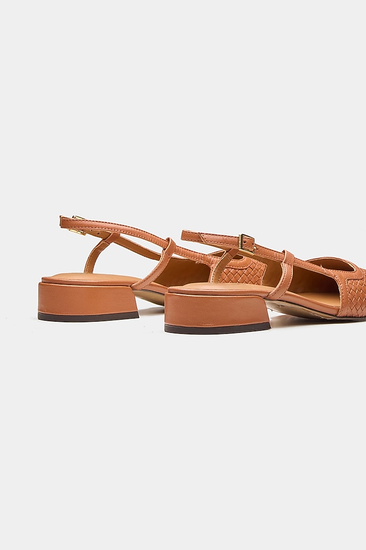 Tan Genuine Leather Pump Heels by Oroh at Pernia's Pop Up Shop