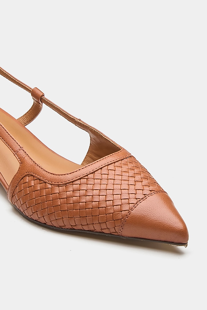 Tan Genuine Leather Pump Heels by Oroh at Pernia's Pop Up Shop