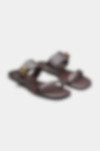 Brown Genuine Leather Flats by Oroh at Pernia's Pop Up Shop