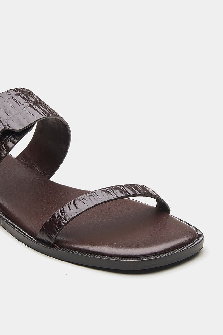 Brown Genuine Leather Flats by Oroh at Pernia's Pop Up Shop