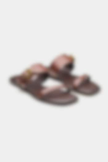 Brown Genuine Leather Flats by Oroh at Pernia's Pop Up Shop