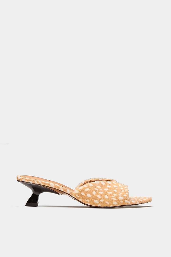 Tan Genuine Leather Kitten Heels by Oroh at Pernia's Pop Up Shop