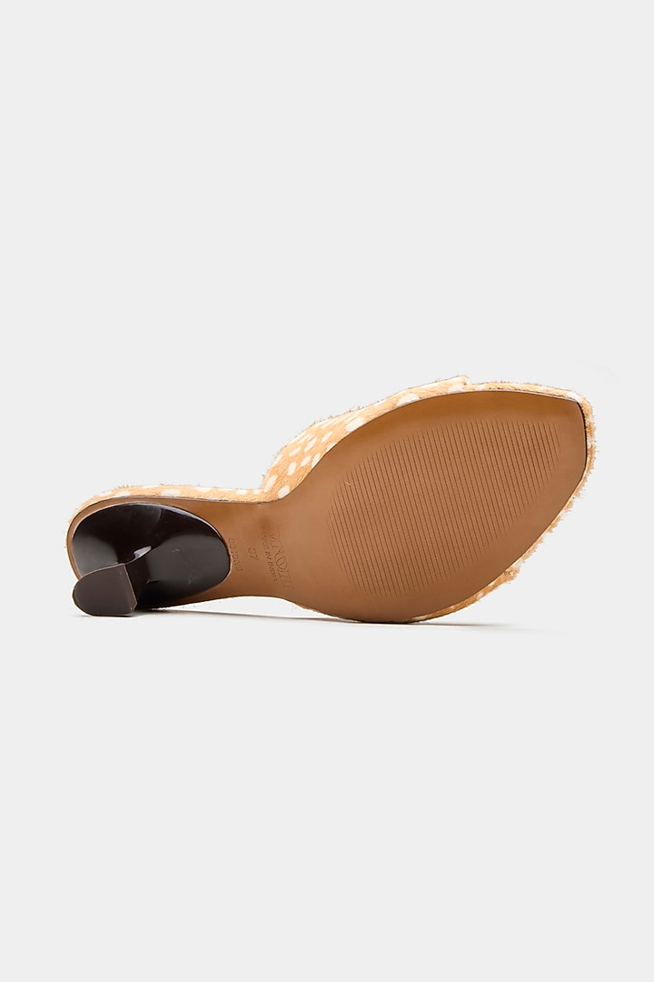 Tan Genuine Leather Kitten Heels by Oroh at Pernia's Pop Up Shop