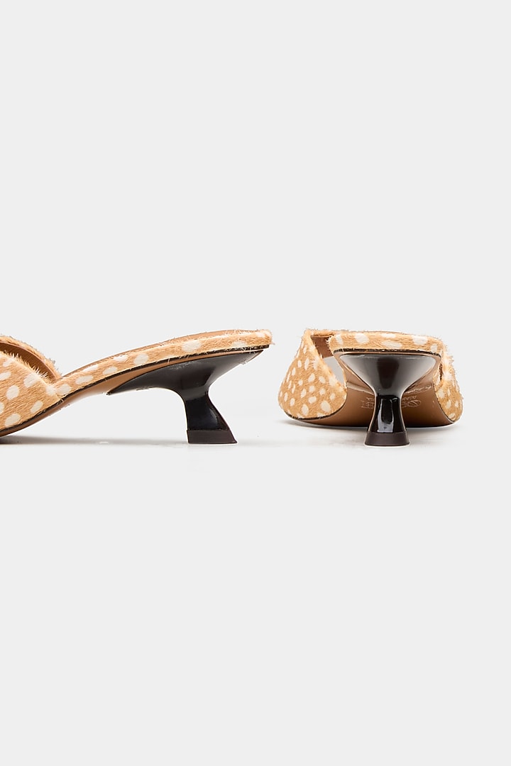 Tan Genuine Leather Kitten Heels by Oroh at Pernia's Pop Up Shop