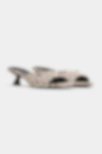 White Genuine Leather Square-Toe Kitten Heels by Oroh at Pernia's Pop Up Shop