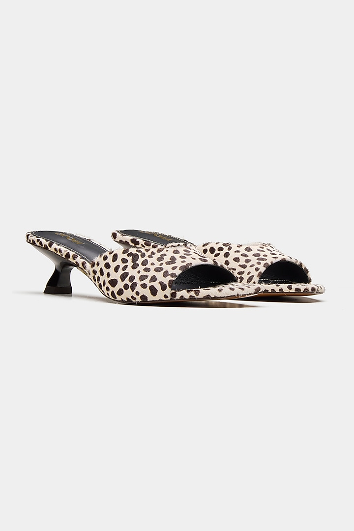 White Genuine Leather Square-Toe Kitten Heels by Oroh at Pernia's Pop Up Shop