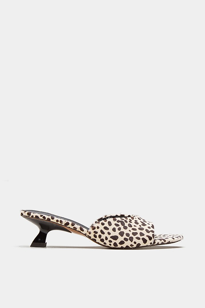 White Genuine Leather Square-Toe Kitten Heels by Oroh at Pernia's Pop Up Shop
