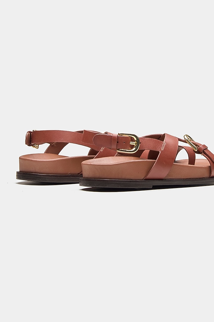 Brown Genuine Leather Sandals by Oroh at Pernia's Pop Up Shop