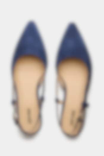 Navy Genuine Leather Pointed-Toe Slingback Heels by Oroh at Pernia's Pop Up Shop