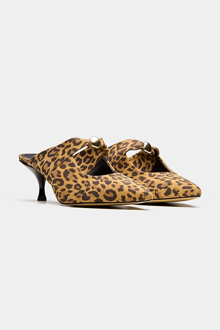 Multi-Colored Genuine Leather Leopard Printed Heels by Oroh at Pernia's Pop Up Shop