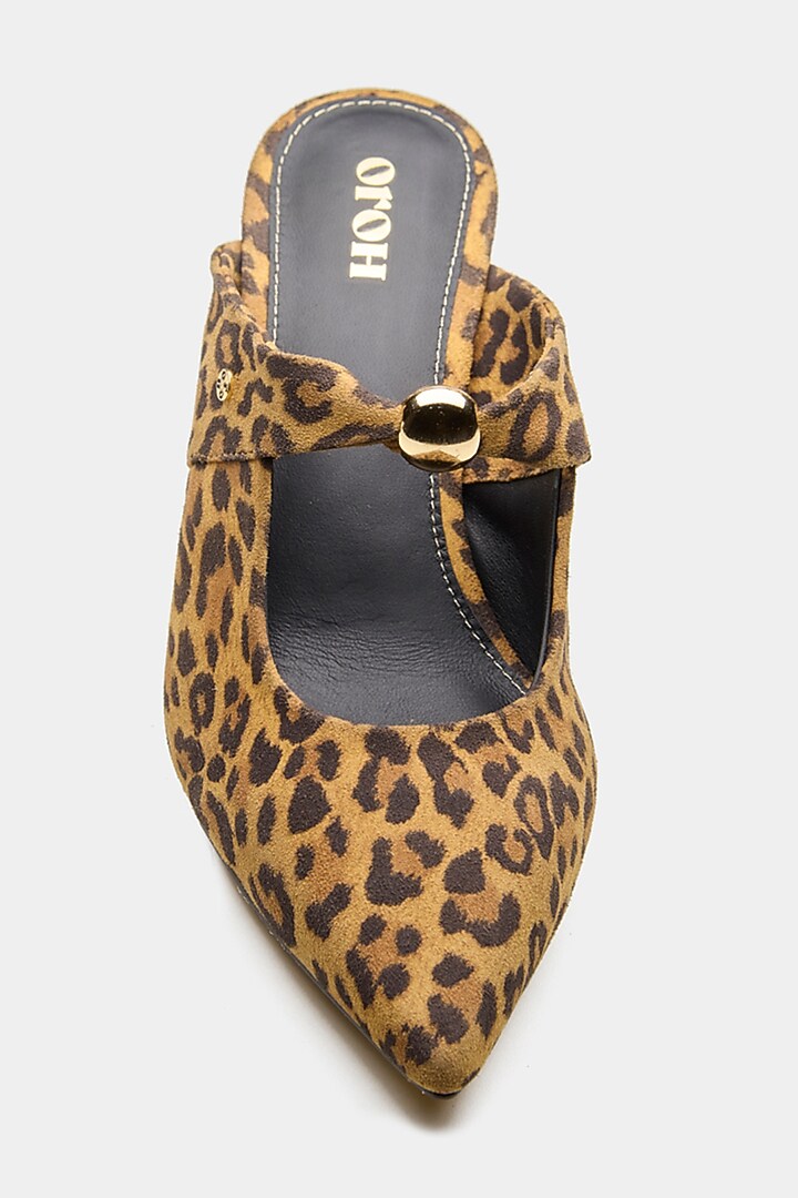 Multi-Colored Genuine Leather Leopard Printed Heels by Oroh at Pernia's Pop Up Shop