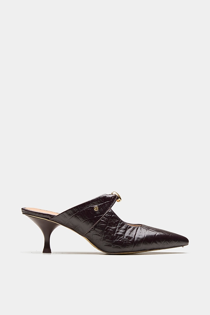 Brown Genuine Leather Leopard Printed Heels by Oroh at Pernia's Pop Up Shop