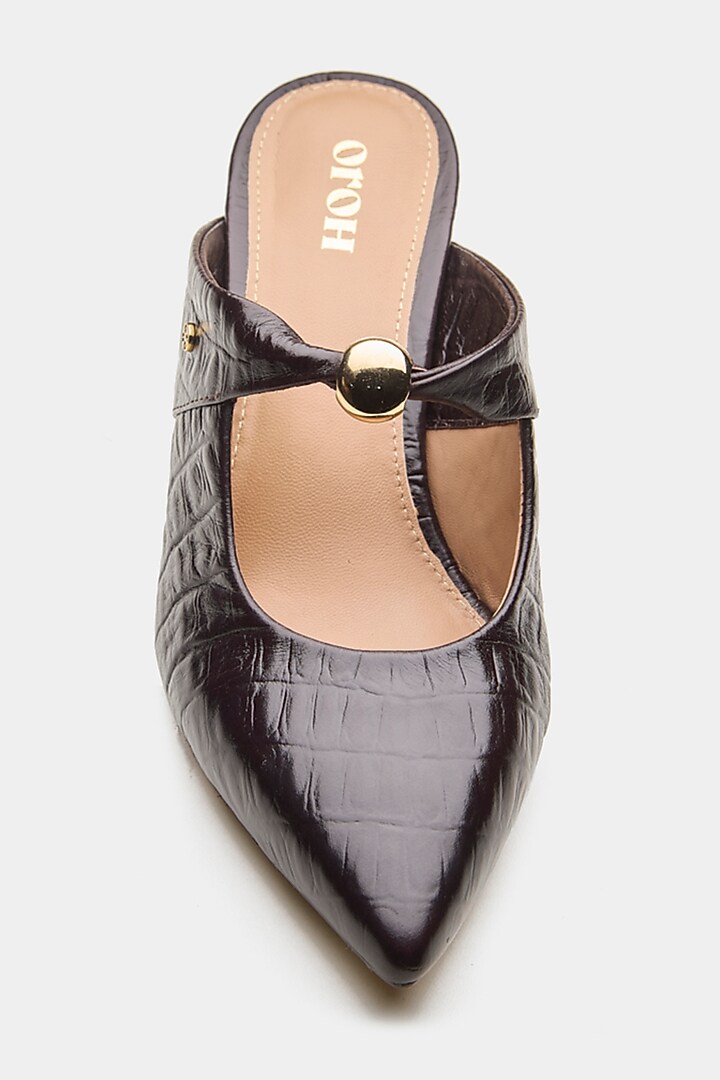 Brown Genuine Leather Leopard Printed Heels by Oroh at Pernia's Pop Up Shop