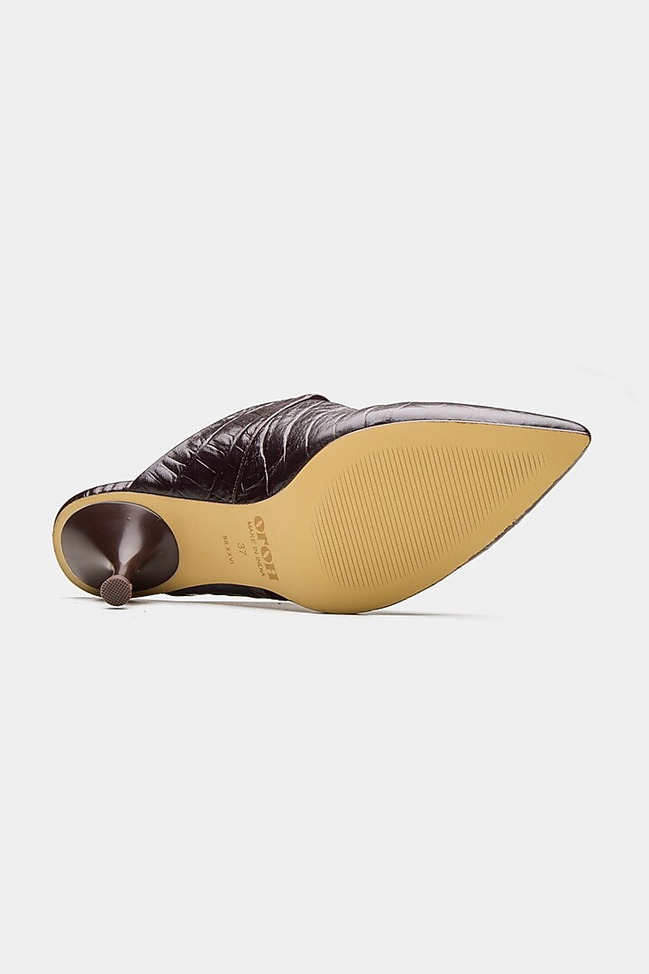 Brown Genuine Leather Leopard Printed Heels by Oroh at Pernia's Pop Up Shop