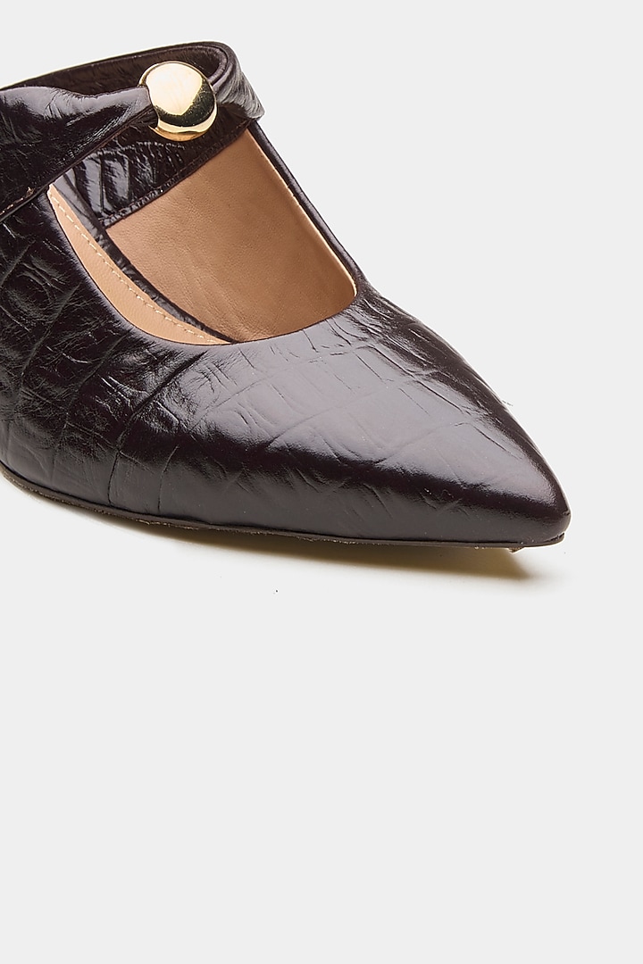 Brown Genuine Leather Leopard Printed Heels by Oroh at Pernia's Pop Up Shop