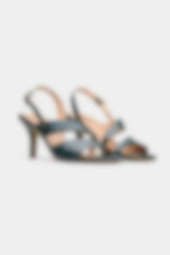 Green Genuine Leather Strappy Heels by Oroh at Pernia's Pop Up Shop